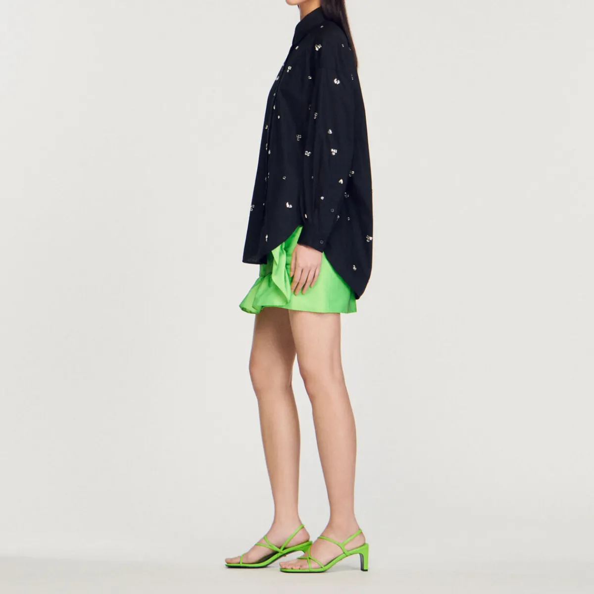 Cheap Hand-Embroidered Embellished Shirt Women Matching Sets