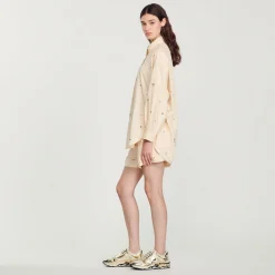 Flash Sale Hand-Embroidered Embellished Shirt Women Matching Sets