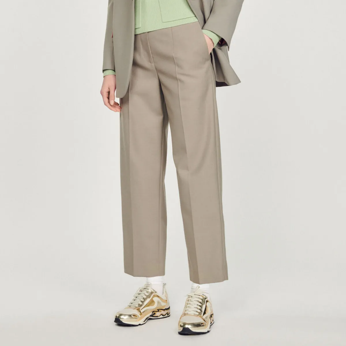 Best Sale High-Waisted Tailored Pants Women Matching Sets
