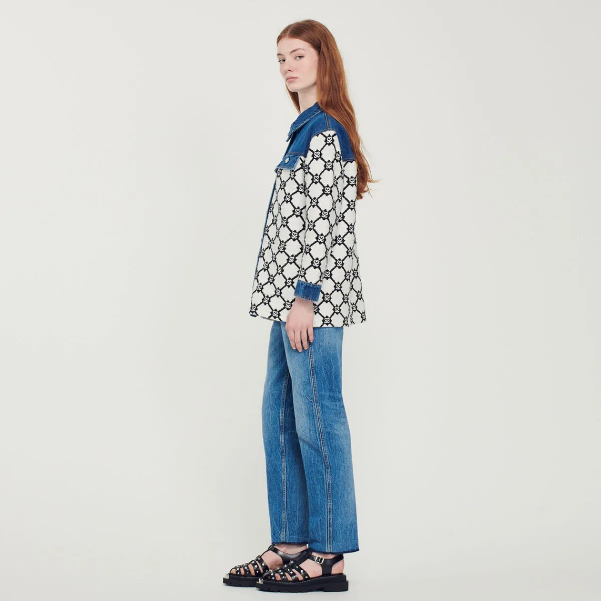 Outlet Knit And Denim Coatigan Women Sweaters & Cardigans
