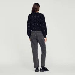Clearance Knit Cardigan With Decorative Beads Women Sweaters & Cardigans