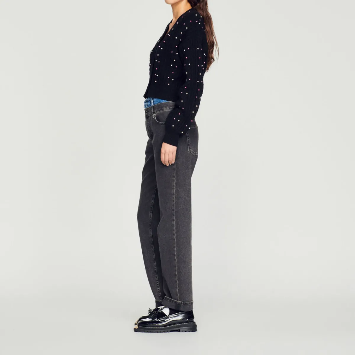 Clearance Knit Cardigan With Decorative Beads Women Sweaters & Cardigans
