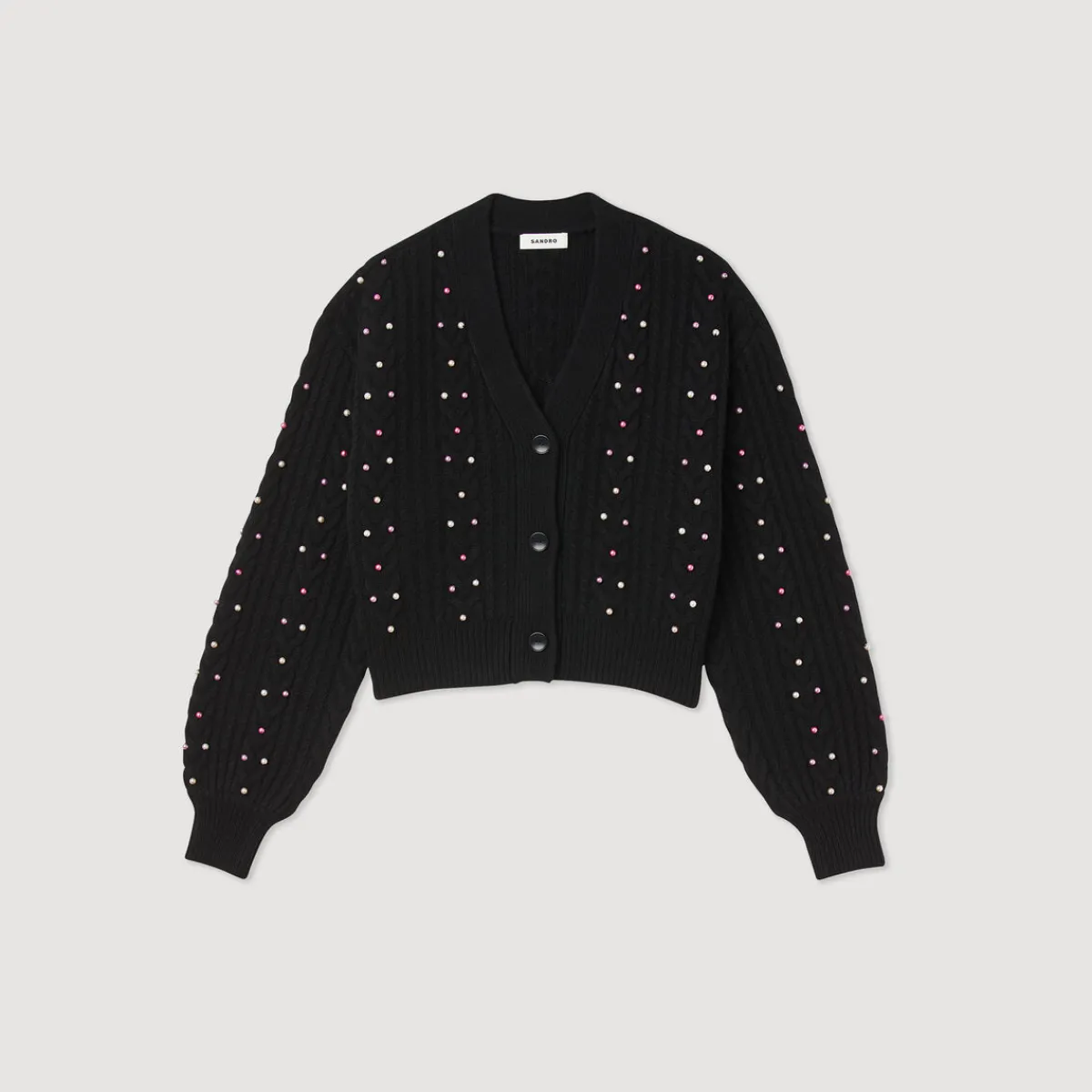 Clearance Knit Cardigan With Decorative Beads Women Sweaters & Cardigans