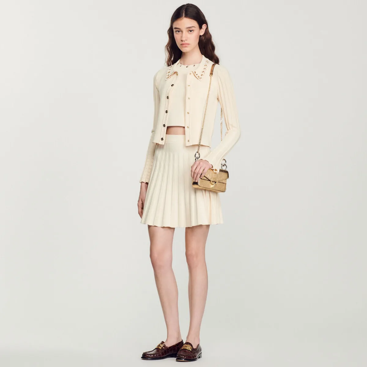 Cheap Knit Cardigan With Ring Details Women Matching Sets