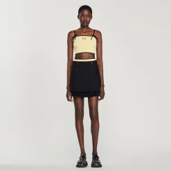 Sale Knitted Crop Top Women Matching Sets