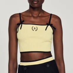 Sale Knitted Crop Top Women Matching Sets
