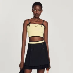 Sale Knitted Crop Top Women Matching Sets