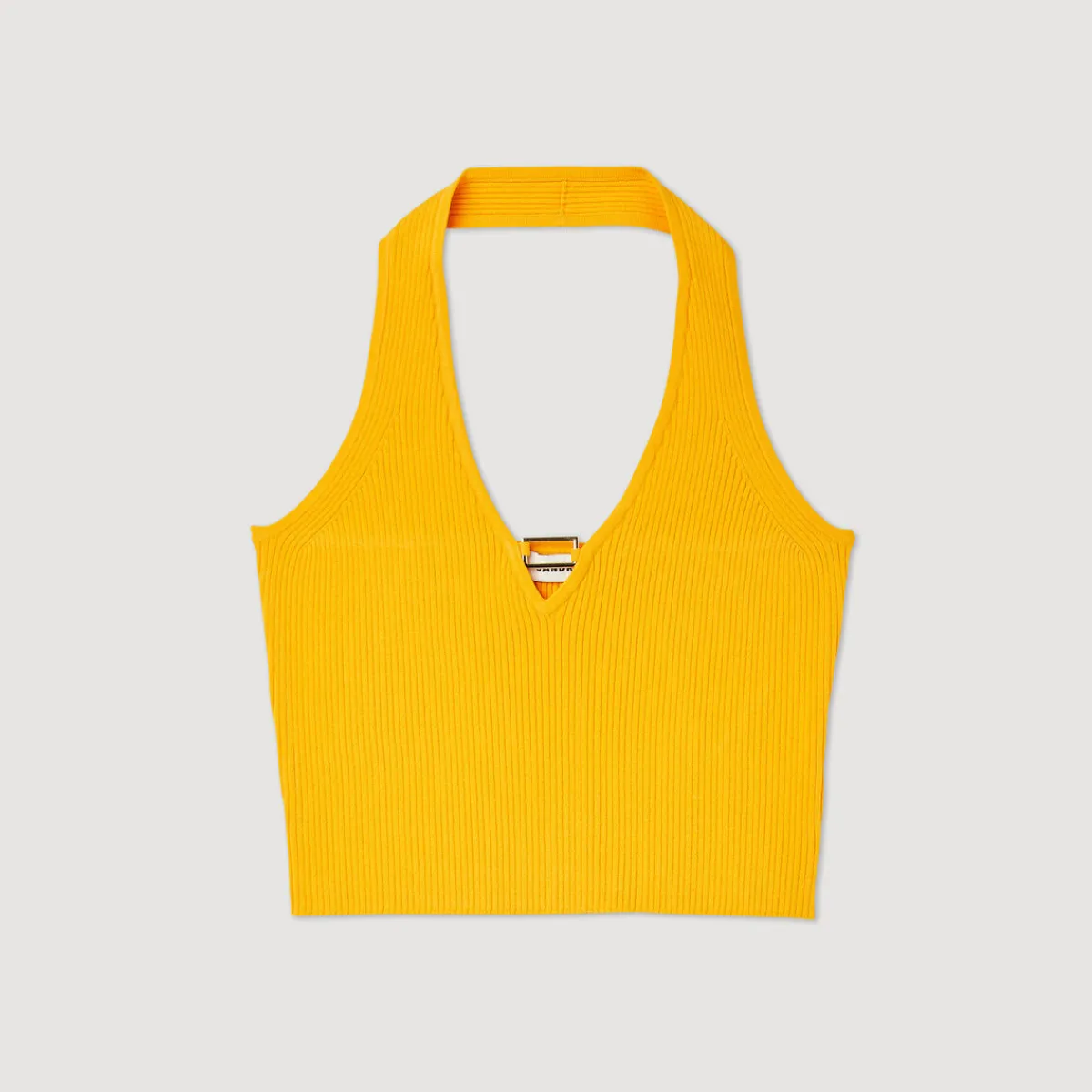 Discount Knitted Crop Top With Ring Detail Women Matching Sets