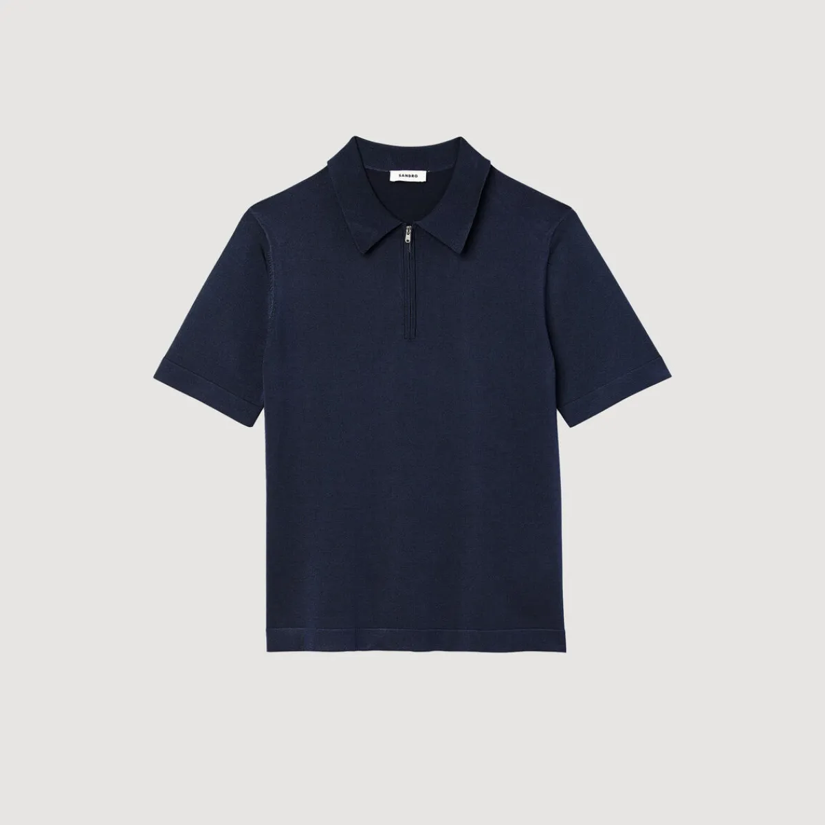 Hot Knitted Polo Shirt With Zip Collar Men T-Shirts & Polos