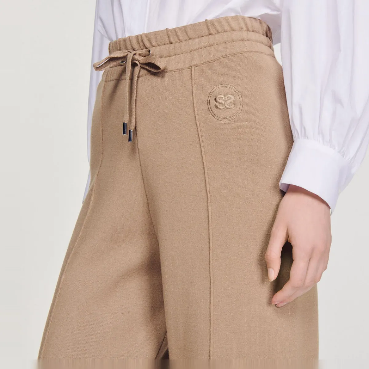 Fashion Knitted Straight-Leg Pants Women Matching Sets