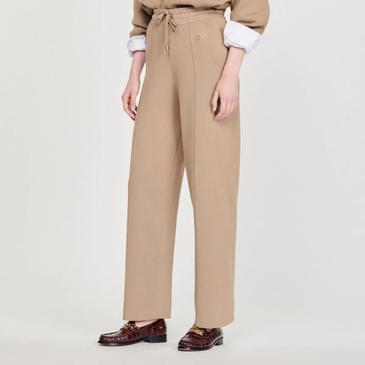 Fashion Knitted Straight-Leg Pants Women Matching Sets