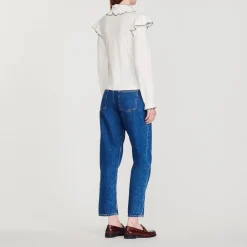 Outlet Knitted T-Shirt With Ruffle Women Tops & Shirts