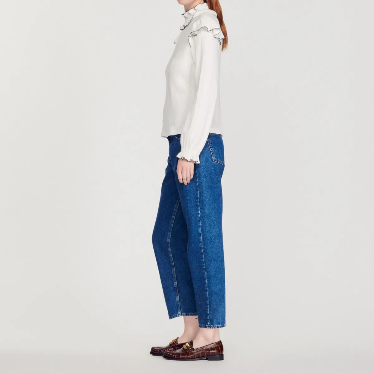 Outlet Knitted T-Shirt With Ruffle Women Tops & Shirts