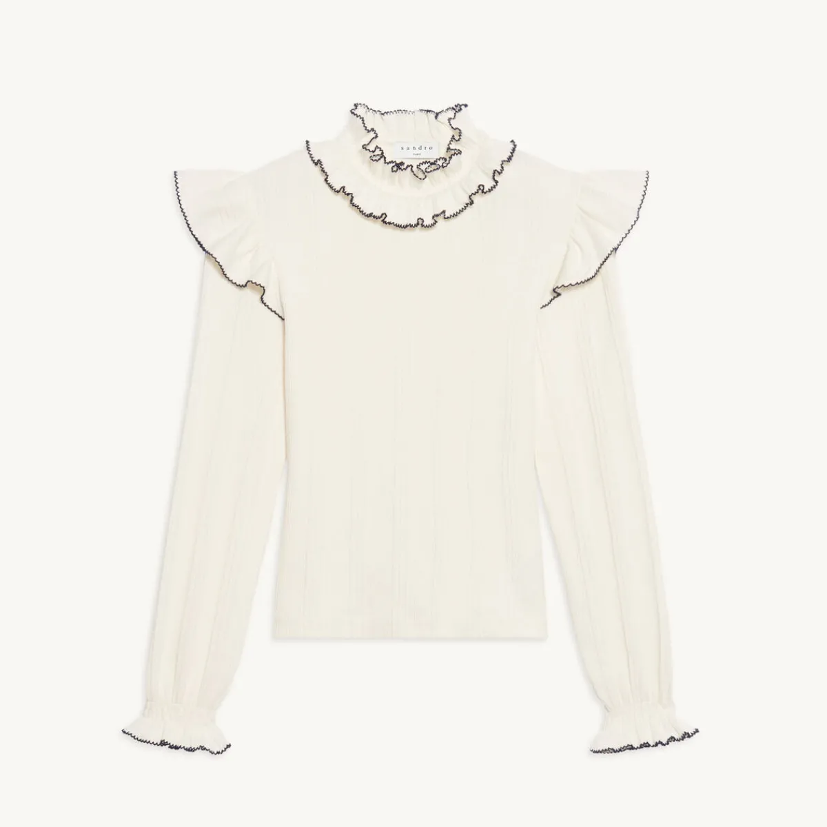 Outlet Knitted T-Shirt With Ruffle Women Tops & Shirts