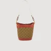 Clearance Leather And Quilted Fabric Bucket Bag Women Pouches & Handbags