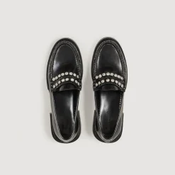 Online Leather Loafers With Rhinestones Women Loafers