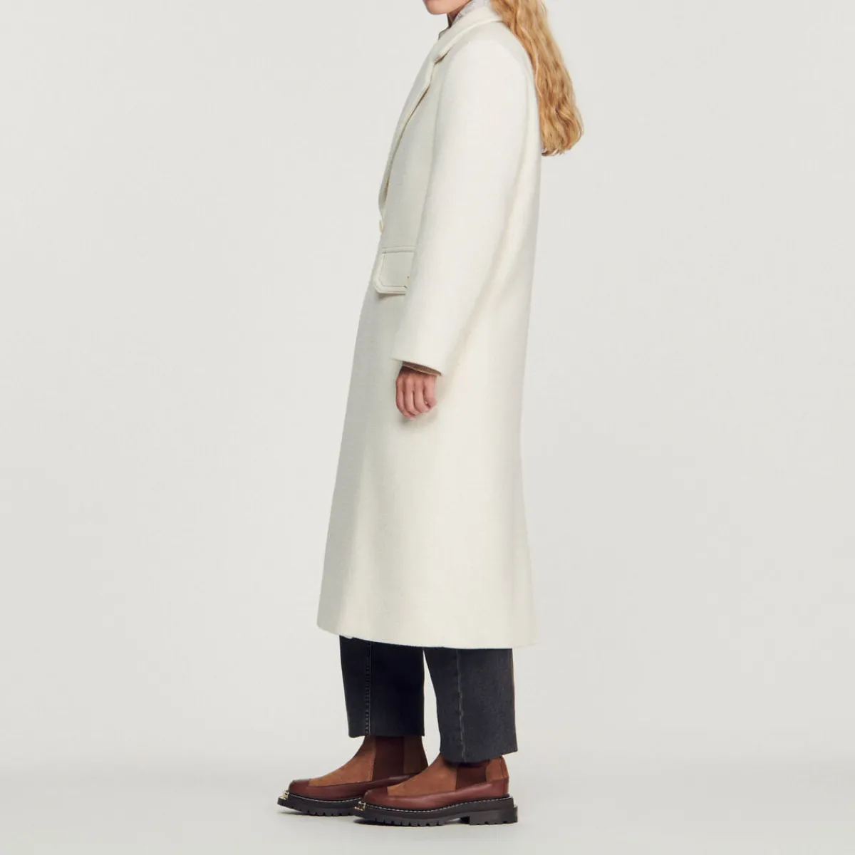 Hot Long Coat With Wide Collar Women Coats
