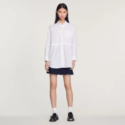 Sale Long Drawstring Shirt Women Tops & Shirts