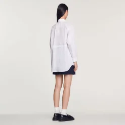 Sale Long Drawstring Shirt Women Tops & Shirts
