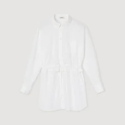 Sale Long Drawstring Shirt Women Tops & Shirts