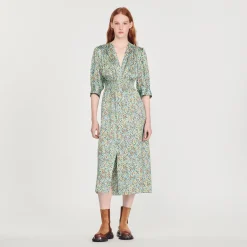 Clearance Long Flowing Dress With Print Women Dresses
