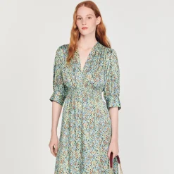 Clearance Long Flowing Dress With Print Women Dresses