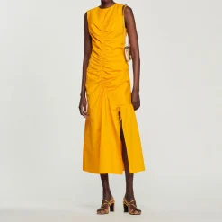 Online Long, Gathered Dress Women Dresses