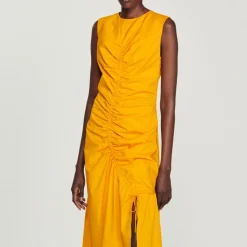 Online Long, Gathered Dress Women Dresses