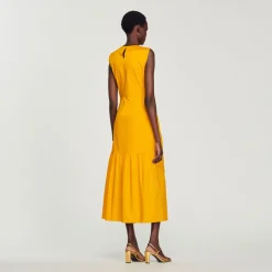 Online Long, Gathered Dress Women Dresses