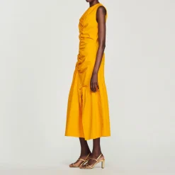 Online Long, Gathered Dress Women Dresses