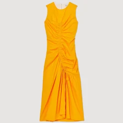 Online Long, Gathered Dress Women Dresses