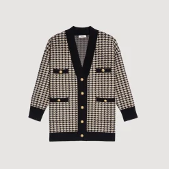 Sale Long Houndstooth Coatigan Women Sweaters & Cardigans