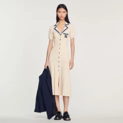 Fashion Long Knit Dress With S Patch Women Dresses