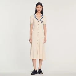 Fashion Long Knit Dress With S Patch Women Dresses