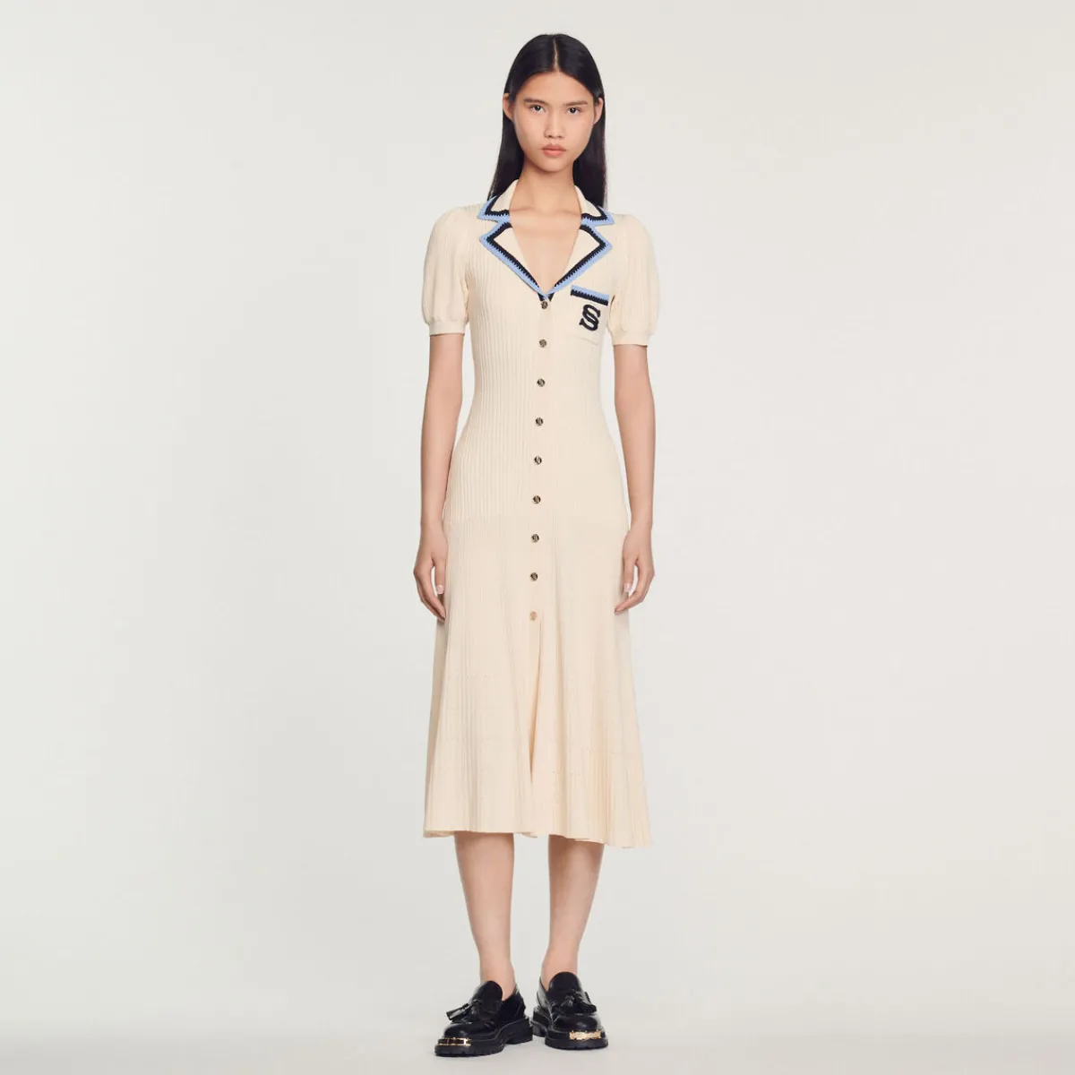 Fashion Long Knit Dress With S Patch Women Dresses