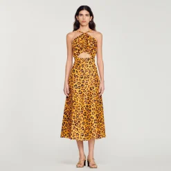 Cheap Long Leopard Print Dress Women Dresses
