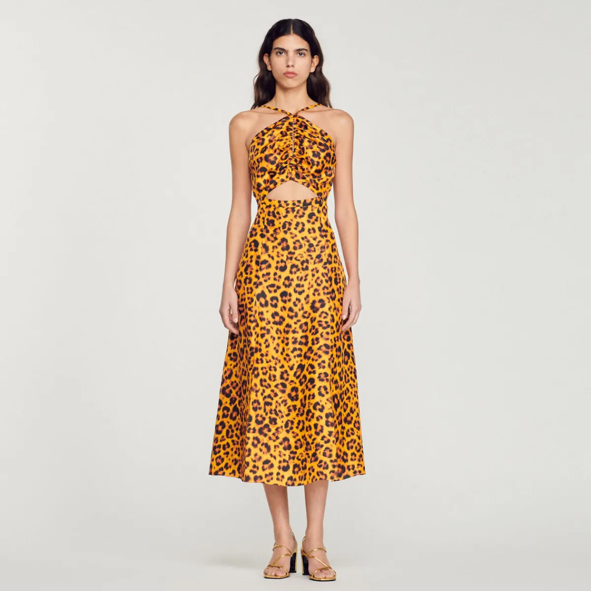 Cheap Long Leopard Print Dress Women Dresses