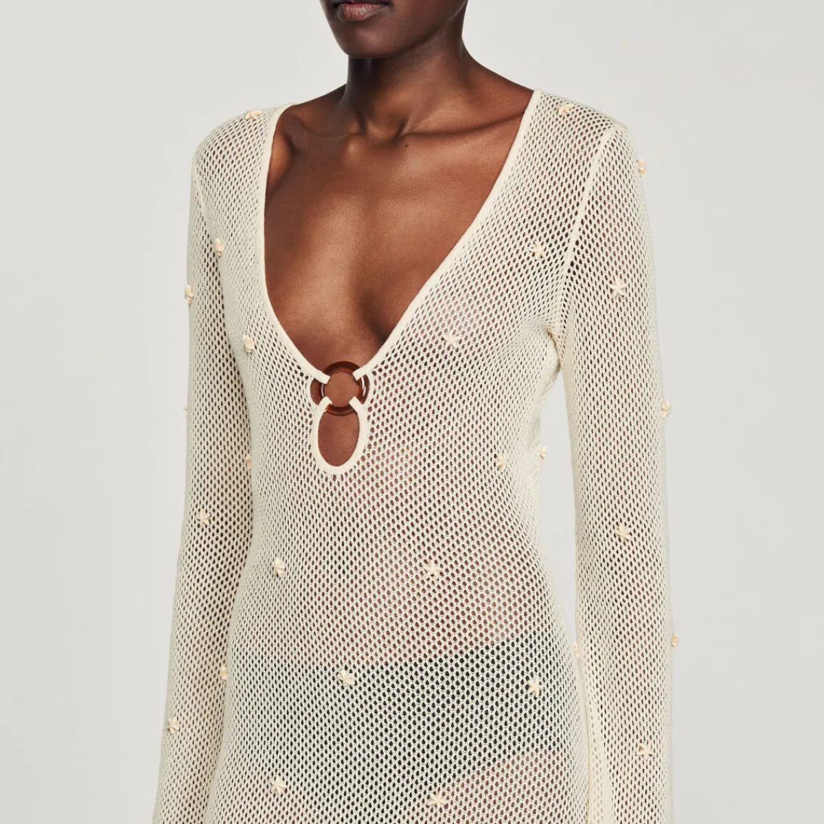 Clearance Long Mesh Sequin Dress Women Dresses