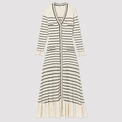Online Long Sailor-Striped Dress Women Dresses