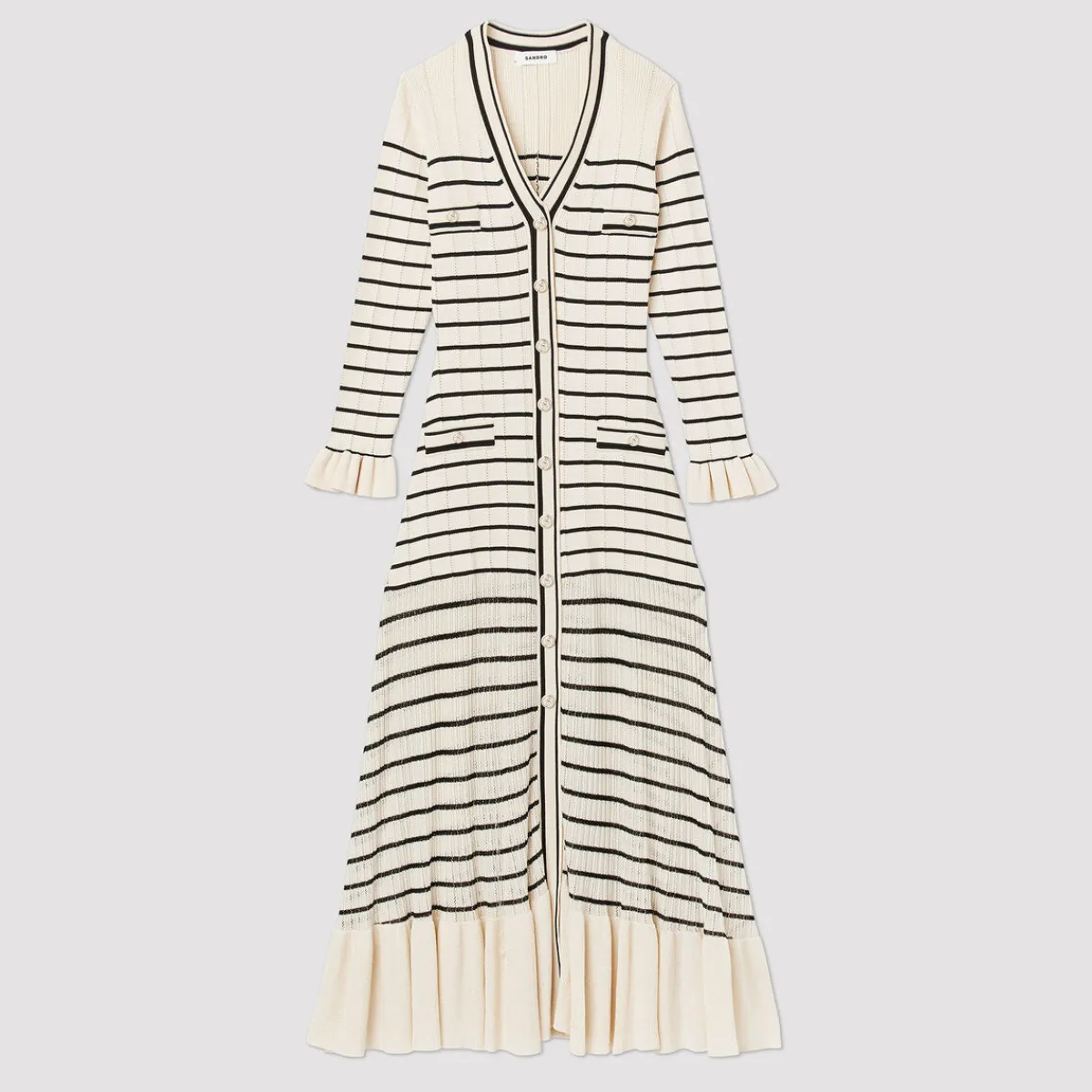 Online Long Sailor-Striped Dress Women Dresses