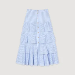 Cheap Long Striped Skirt Women Matching Sets