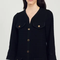 Shop Long-Sleeved Short Tweed Dress Women Dresses
