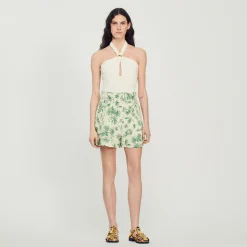 Fashion Loose Printed Palm Tree Shorts Women Matching Sets