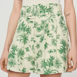 Fashion Loose Printed Palm Tree Shorts Women Matching Sets