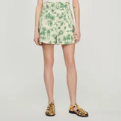 Fashion Loose Printed Palm Tree Shorts Women Matching Sets
