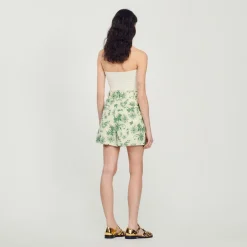 Fashion Loose Printed Palm Tree Shorts Women Matching Sets