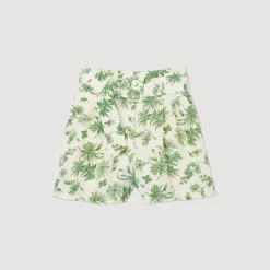 Fashion Loose Printed Palm Tree Shorts Women Matching Sets