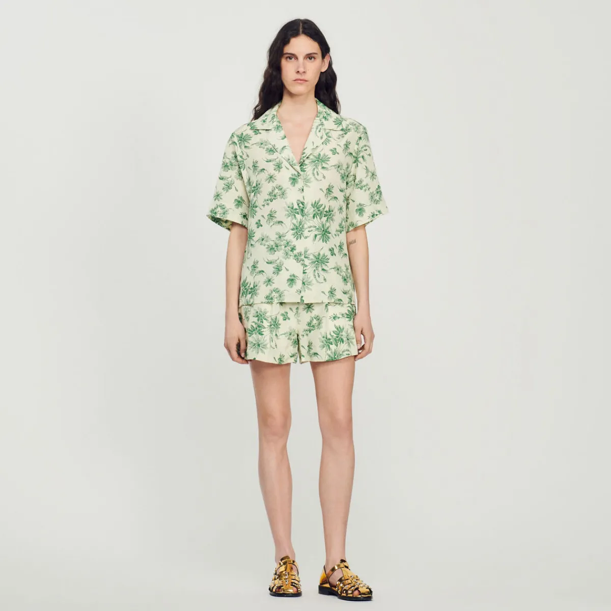 Shop Loose Printed Shirt Women Matching Sets