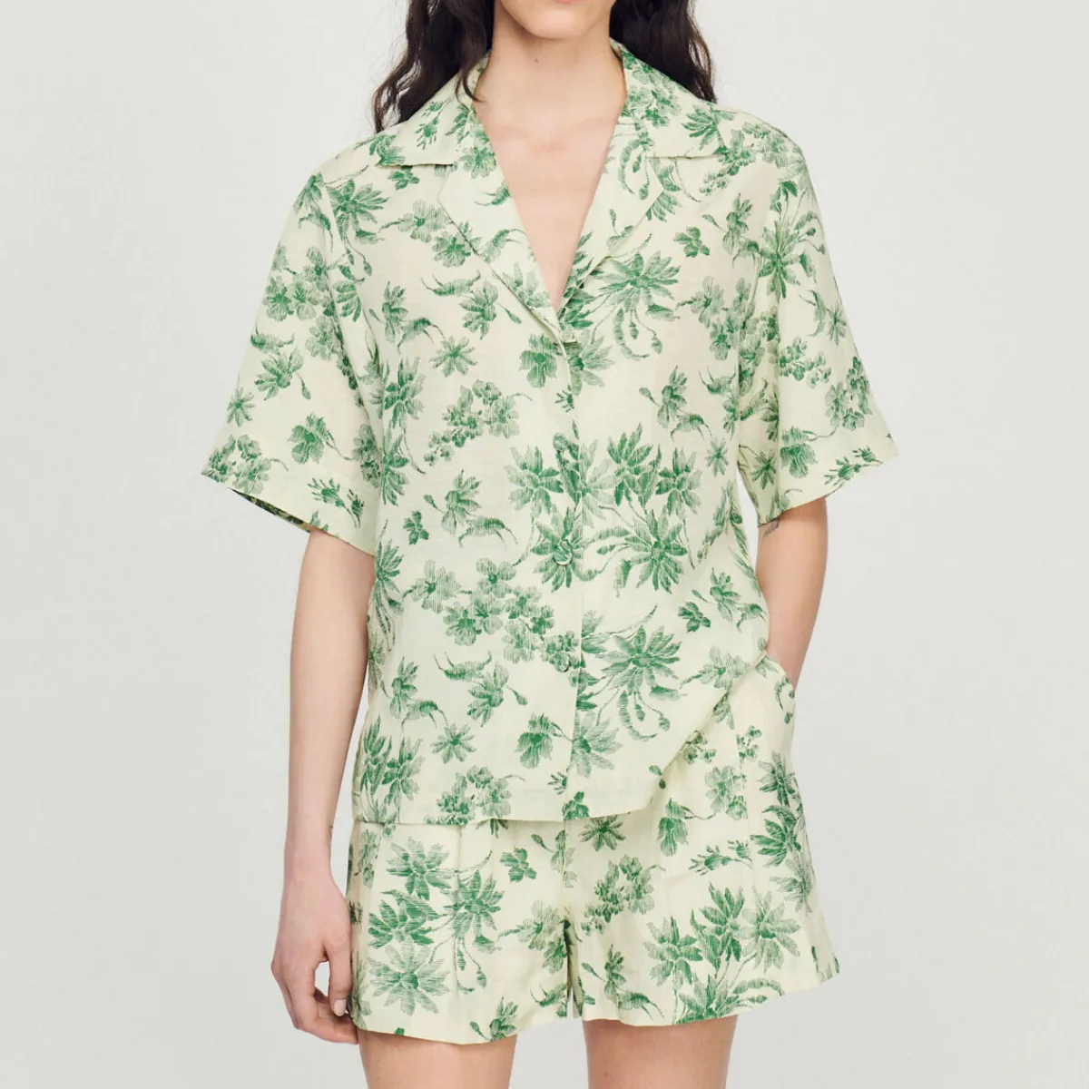 Shop Loose Printed Shirt Women Matching Sets