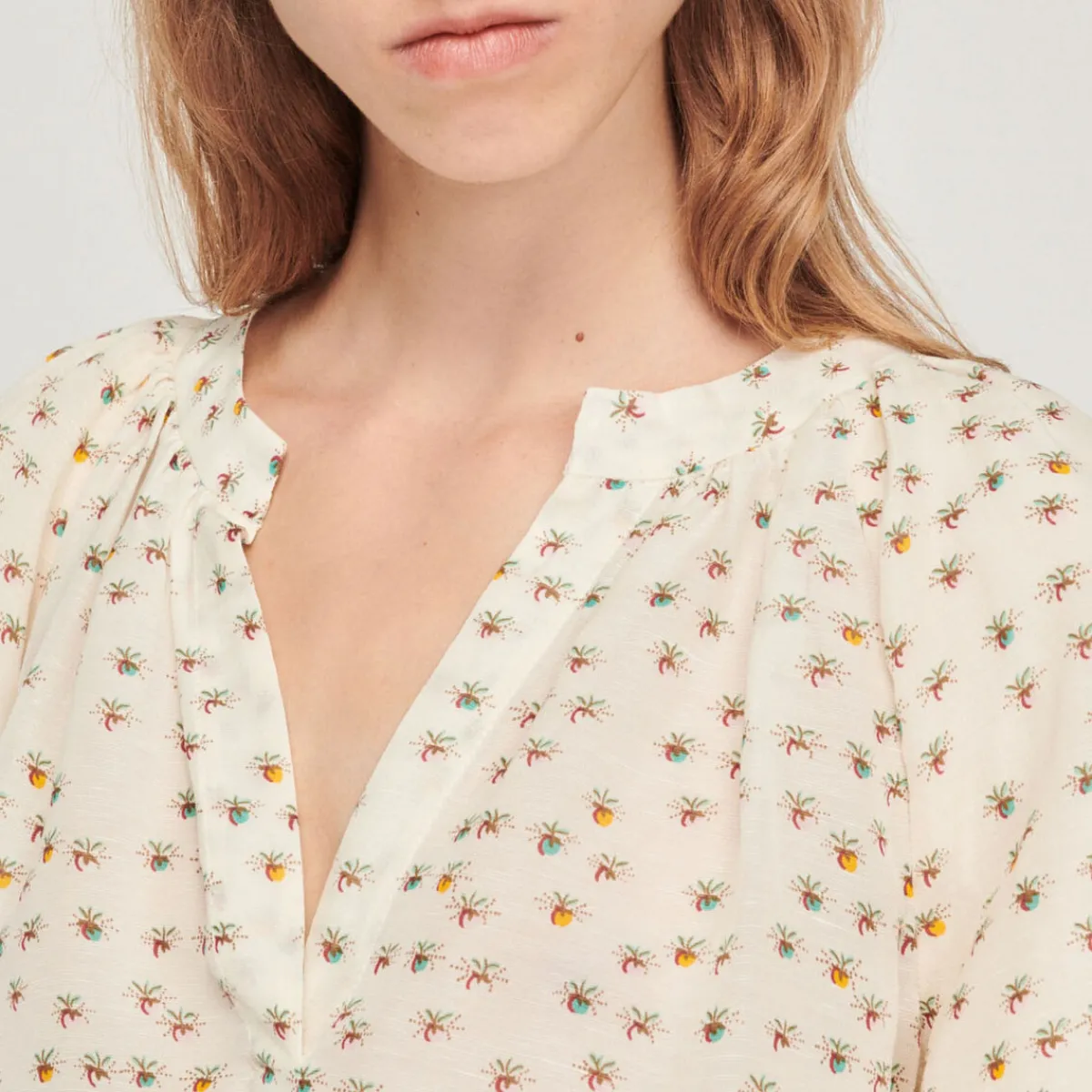 Sale Loose Top With Summer Flowers Print Women Tops & Shirts
